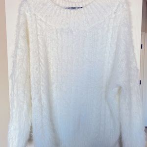 Cozy White sweater. Glitzy Girls brand. Size L.